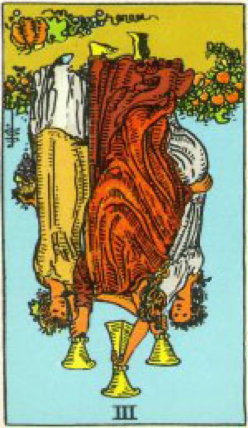 Tarot Card Three of Cups Reversed