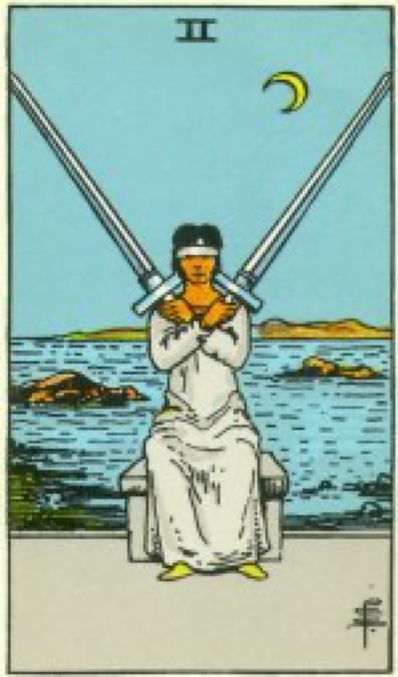 Tarot card two of swords