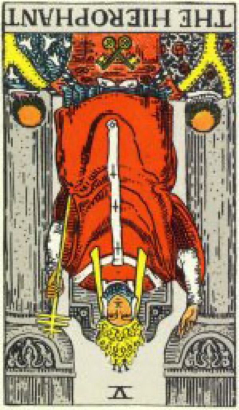 The Hierophant Reversed Tarot Card