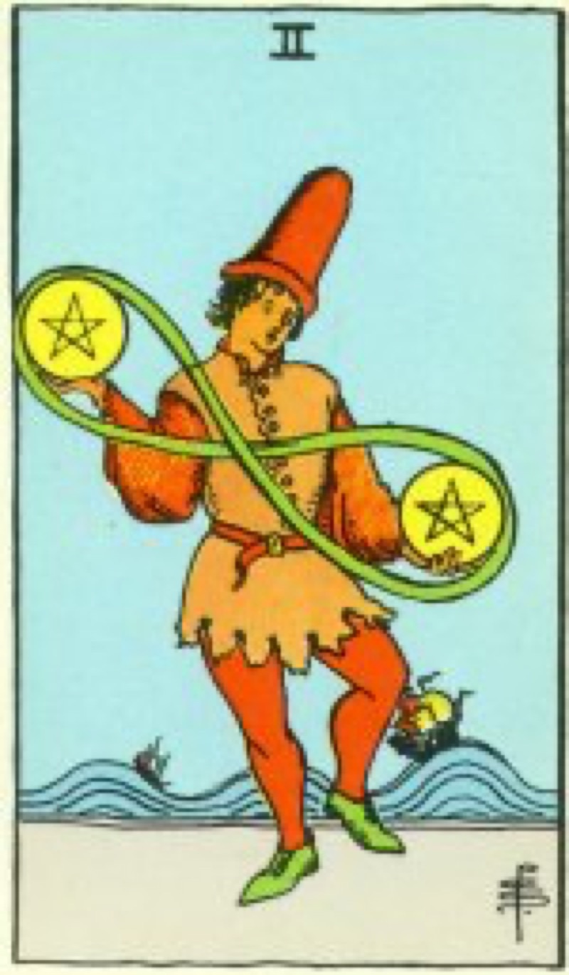 Tarot card two of pentacles