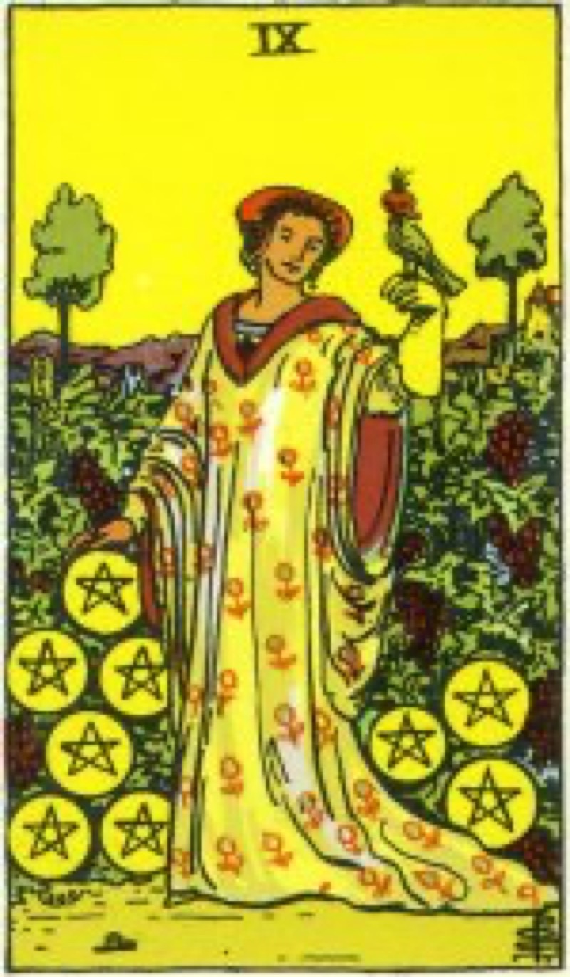 Tarot card nine of pentacles